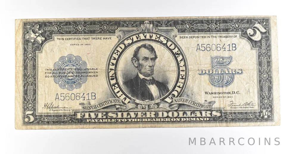 1923 $5 Silver Certificate Large Note Blue Seal *2774