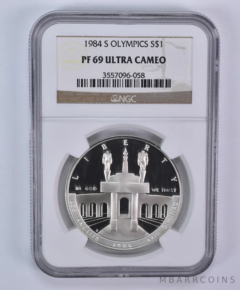 1984-S Olympics Commemorative Silver Dollar PF69 UCAM NGC