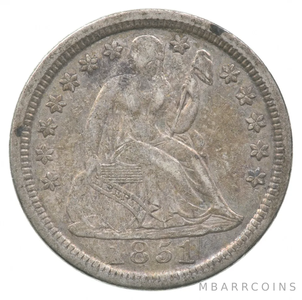 1851 Seated Liberty Dime a7050