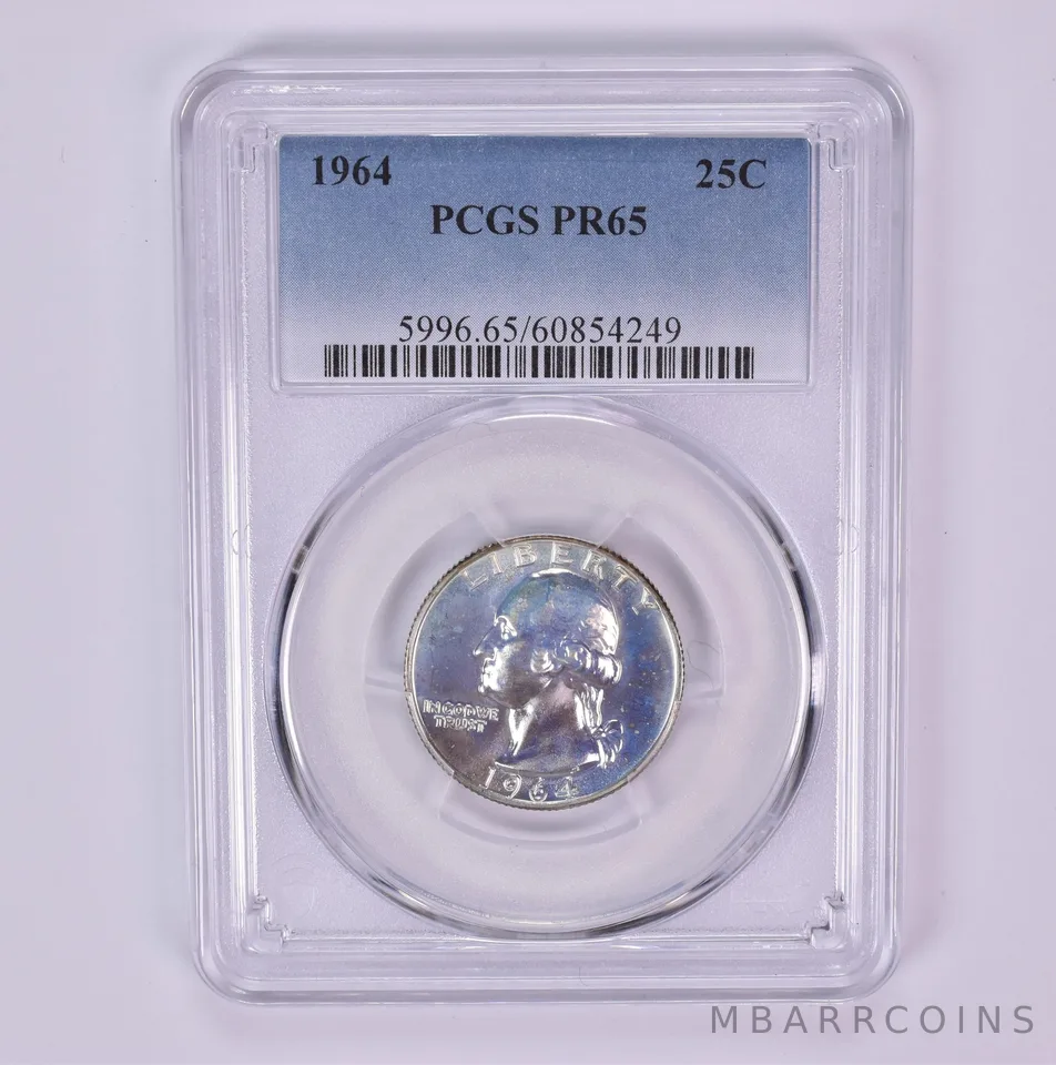 1964 Washington Quarter PR65 PCGS Beautiful Tone *1501