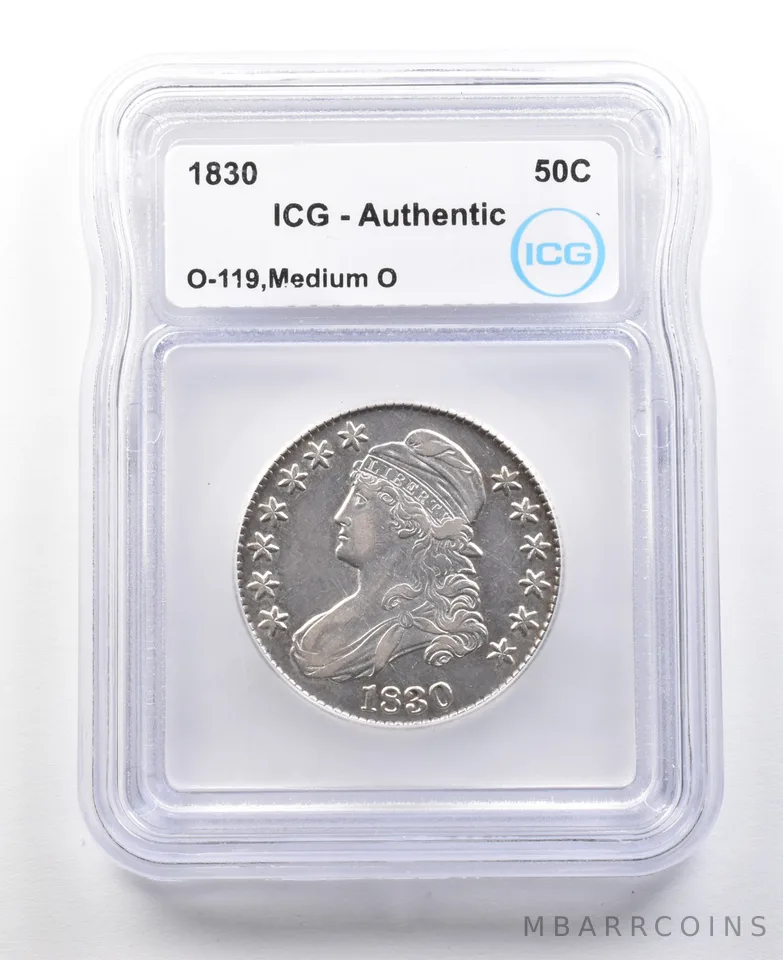 1830 Capped Bust Half Dollar O-119 Medium O Authentic ICG *3059