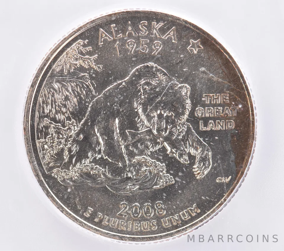 2008-P Washington State Quarter Alaska MS68 ICG Peripheral Tone *2540