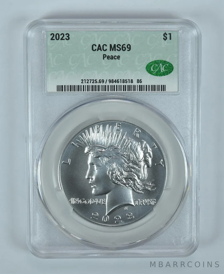 2023 Peace Silver Dollar MS69 CAC CACg