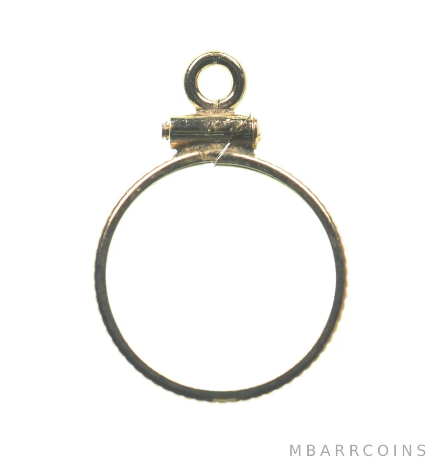 12K 13mm GF Gold $1 Piece Or 2 Peso Mexico Coin Bezel Pendant Frame Edge *1394