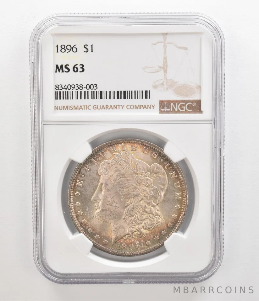 1896 Morgan Silver Dollar MS63 NGC Beautiful Tone Reverse *5505