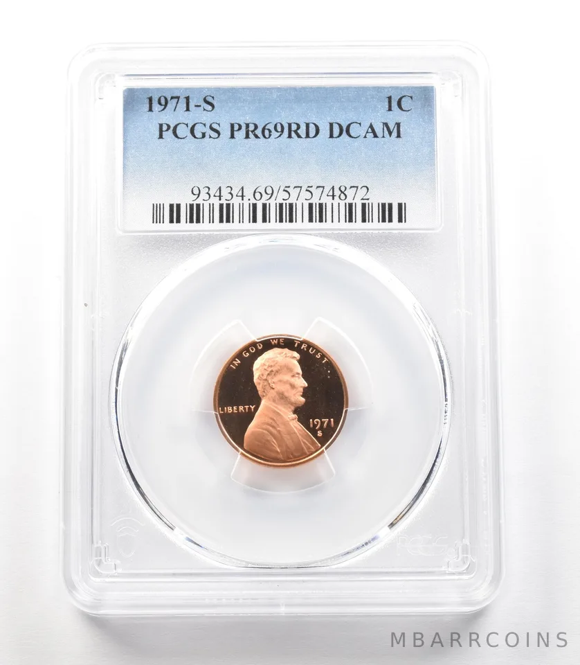 1971-S Lincoln Memorial Cent PR69 RD DCAM PCGS a4127