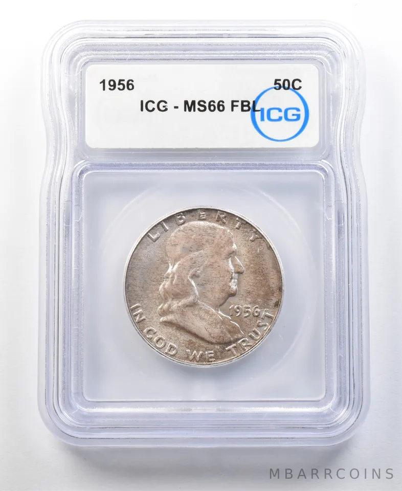 1956 Franklin Half Dollar MS66 FBL ICG a0161