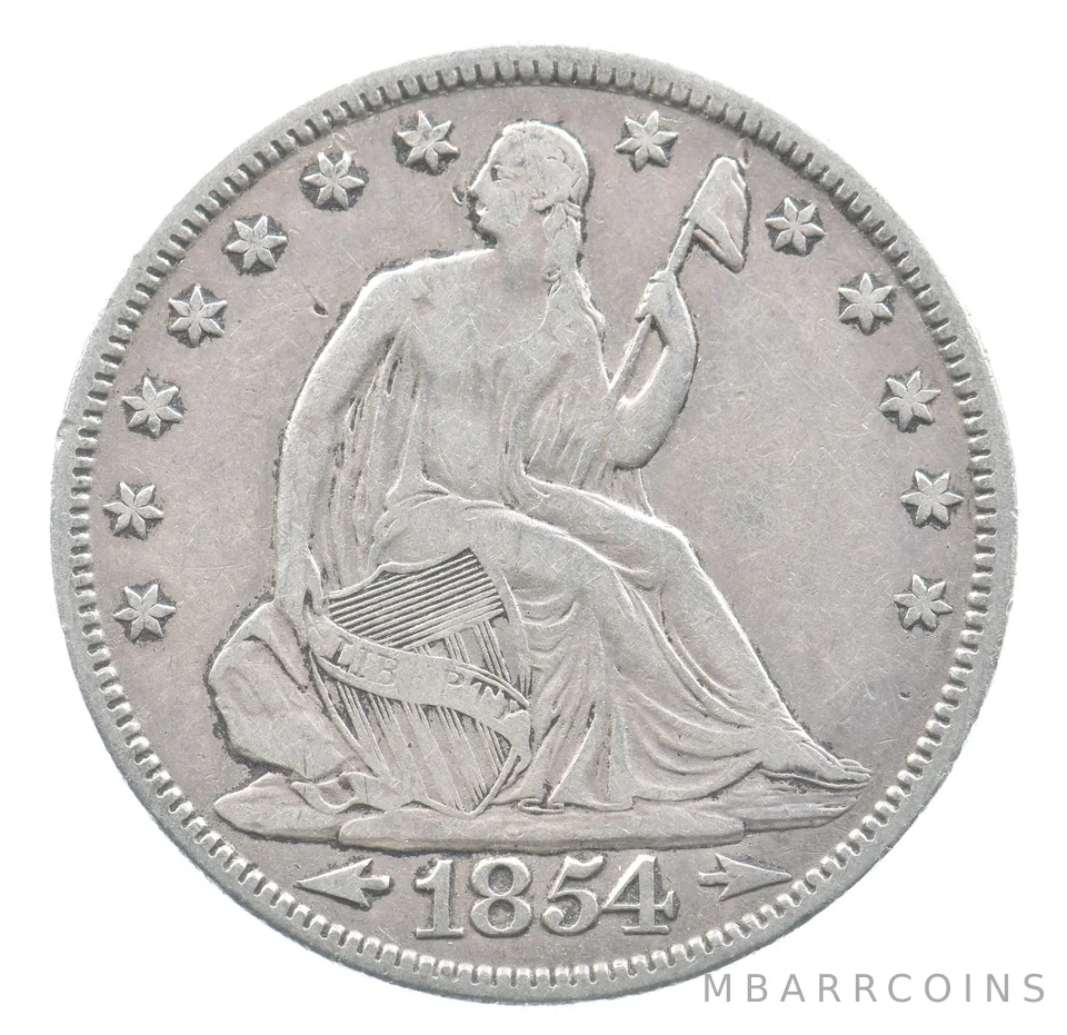 1854 Seated Liberty Half Dollar Arrows *7294