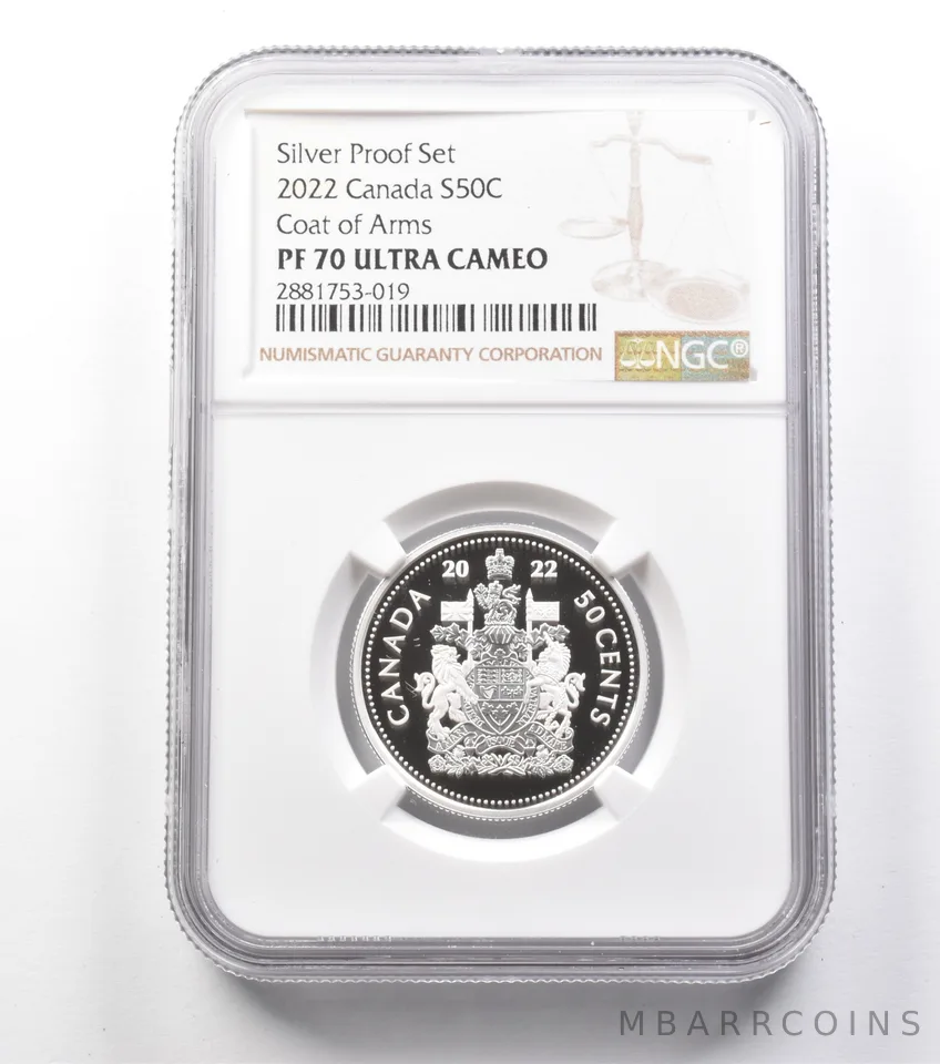 2022 Canada 50 Cents Silver Proof Set Coat Of Arms PF70 UCAM NGC *9927
