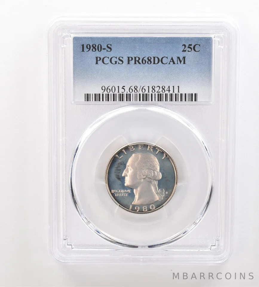 1980-S Washington Quarter PR68 DCAM PCGS Beautiful Tone *3206