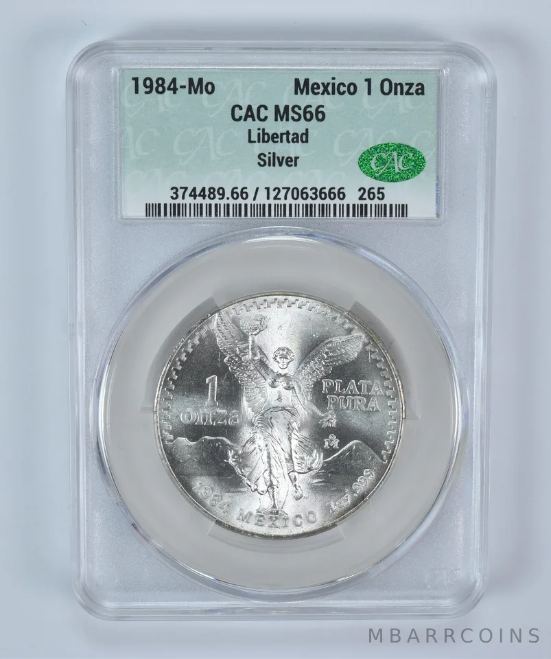 1984 Mo Mexico 1 Onza Silver Libertad MS66 CAC CACg