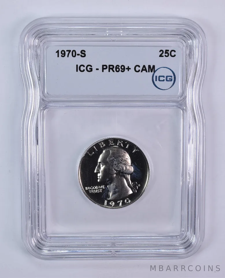 1970-S Washington Quarter PR69+ CAM ICG