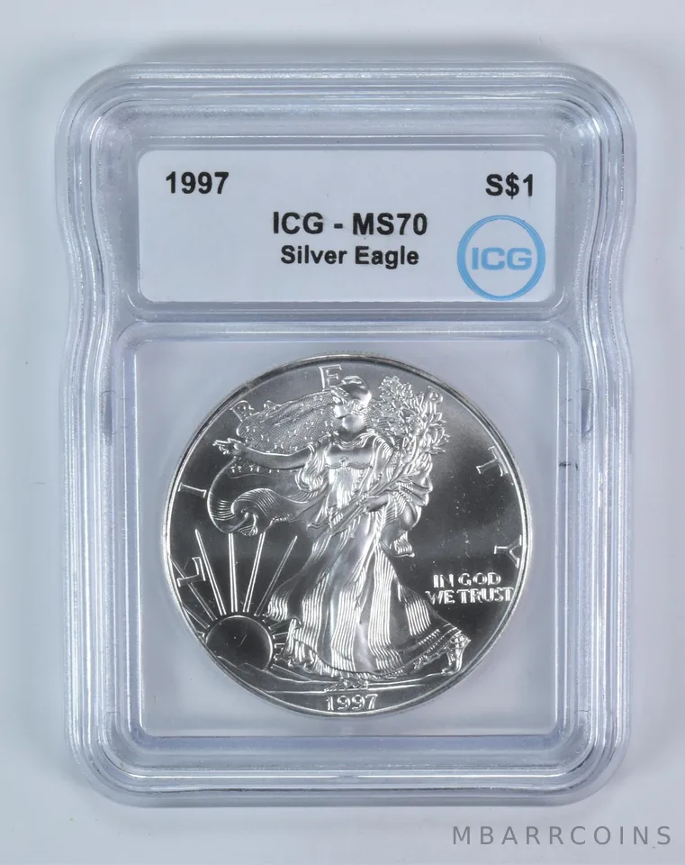 1997 American Silver Eagle MS70 ICG