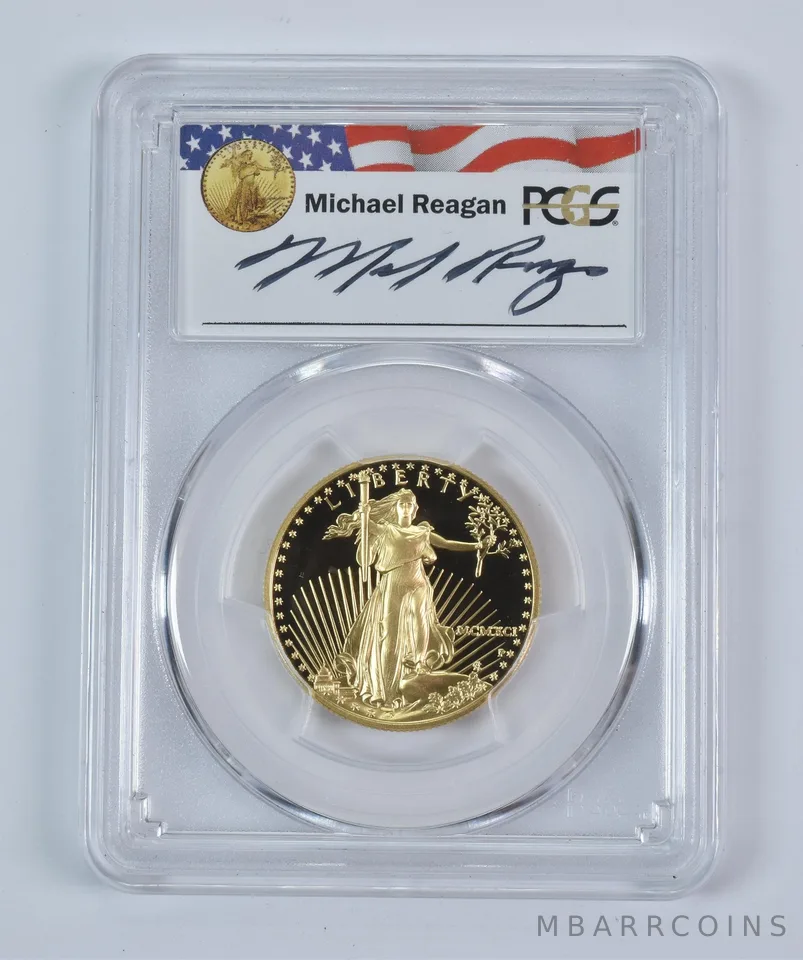 1991-P $25 American Gold Eagle Michael Reagan 1/2 Oz Gold PR70 DCAM PCGS *9368