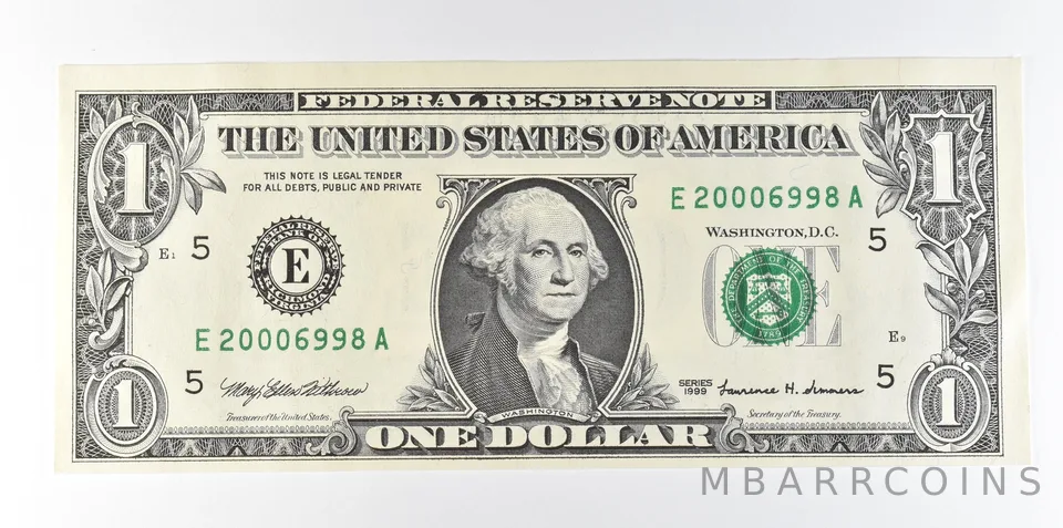1999 $1 Richmond VA FRN BEP Millennium Note Fancy Serial *8077