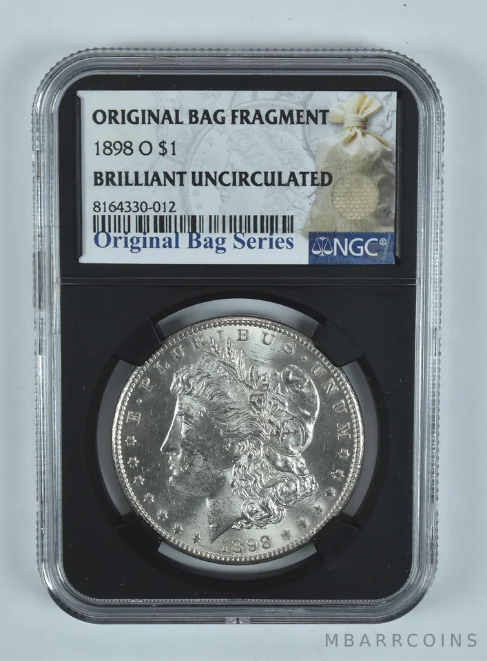 1898-O Morgan Silver Dollar Original Bag Fragment BU NGC
