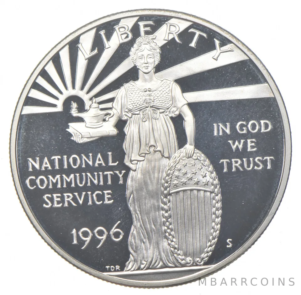 1996-S Proof Community Service Commemorative Silver Dollar $1