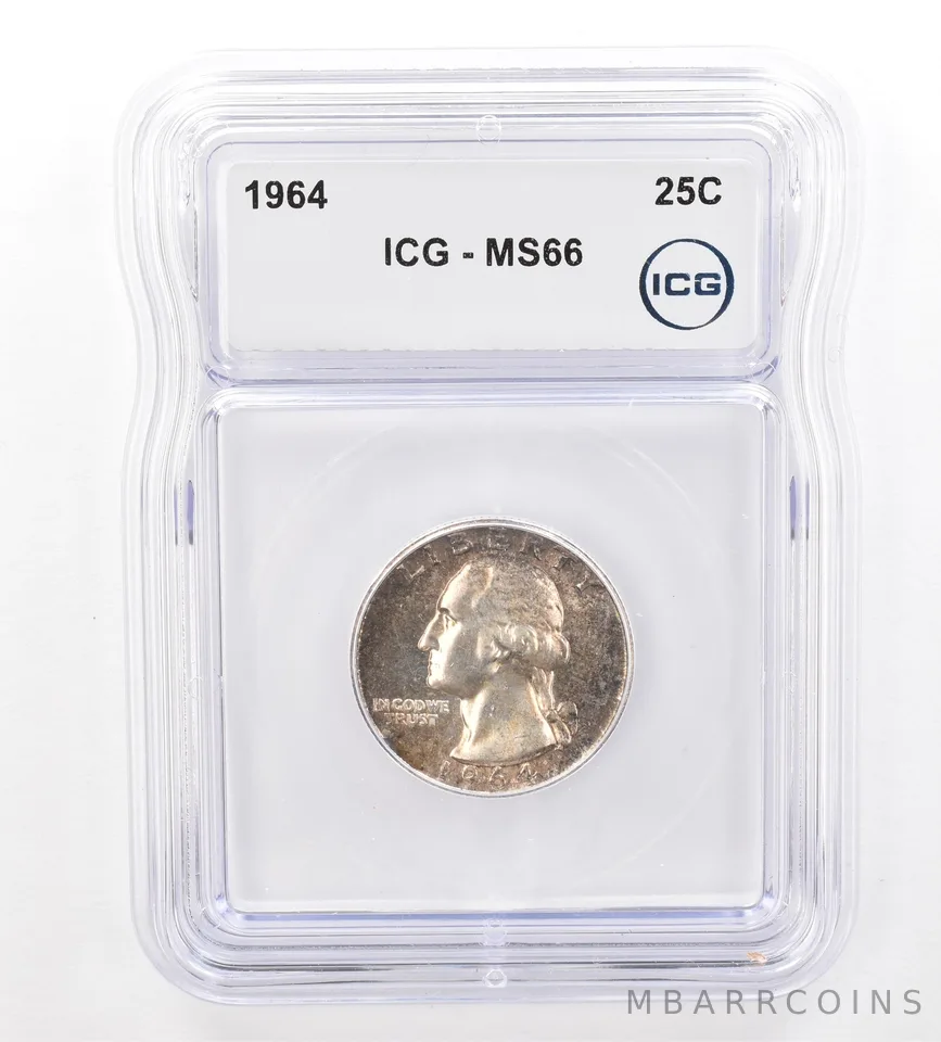 1964 Washington Quarter MS66 ICG Beautiful Tone *7386