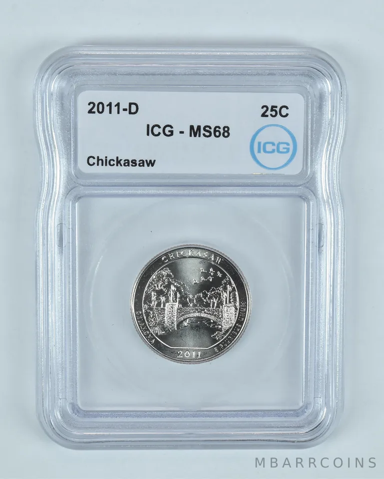 2011-D Washington Quarter ATB Chickasaw MS68 ICG