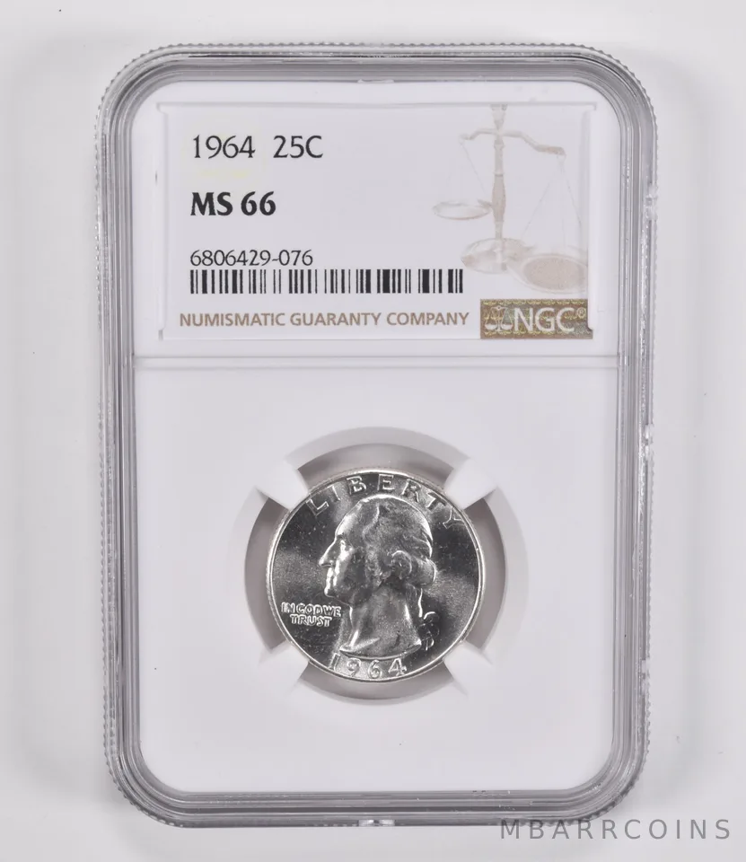 1964 Washington Quarter MS66 NGC Brown Label