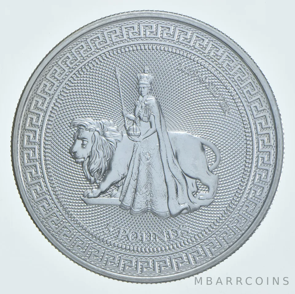 2023 Tristan De Cunha 5 Pounds Silver Queen And Lion 2 Oz .999 Silver