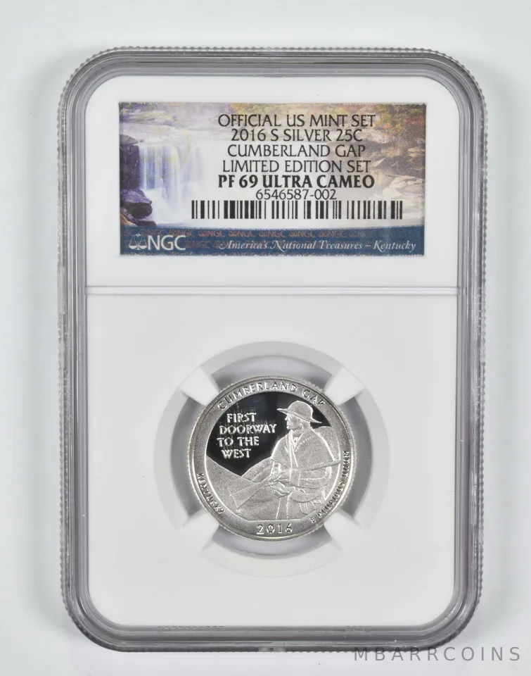 2016-S PF69 Silver Quarter Cumberland Gap NGC Special Limited Edition Set