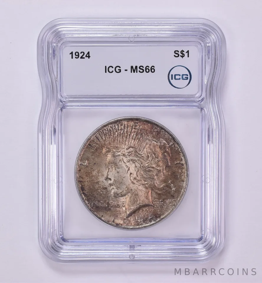 1924 Peace Silver Dollar MS66 ICG Beautiful Tone *0444