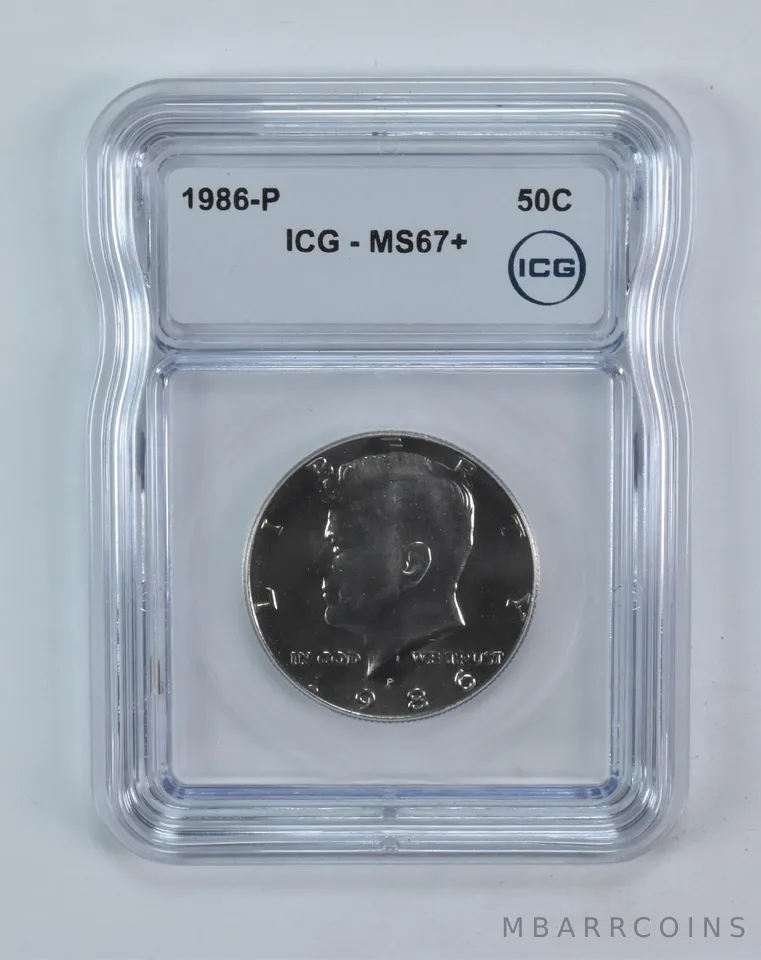 1986-P Kennedy Half Dollar MS67+ ICG