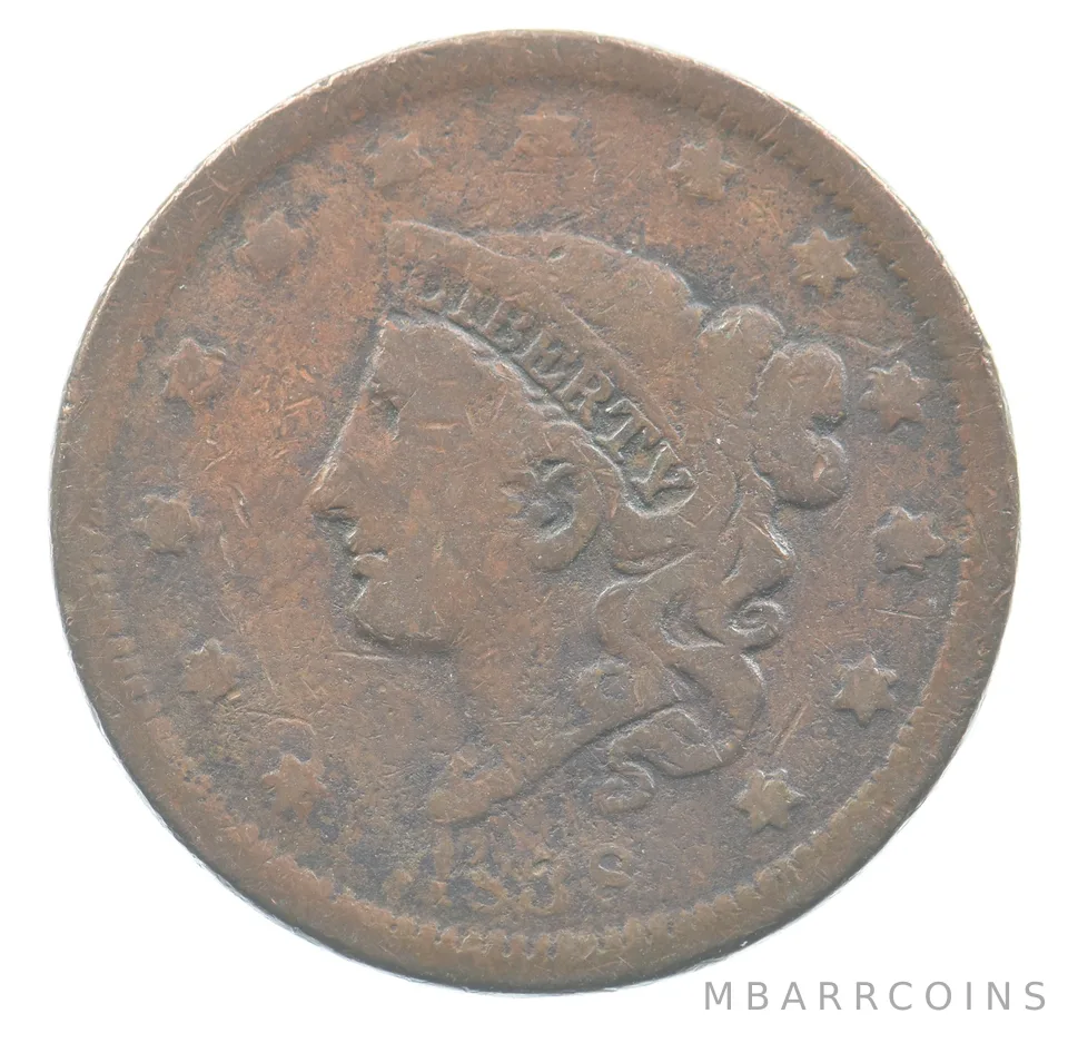 1838 Coronet Head Large Cent *9406