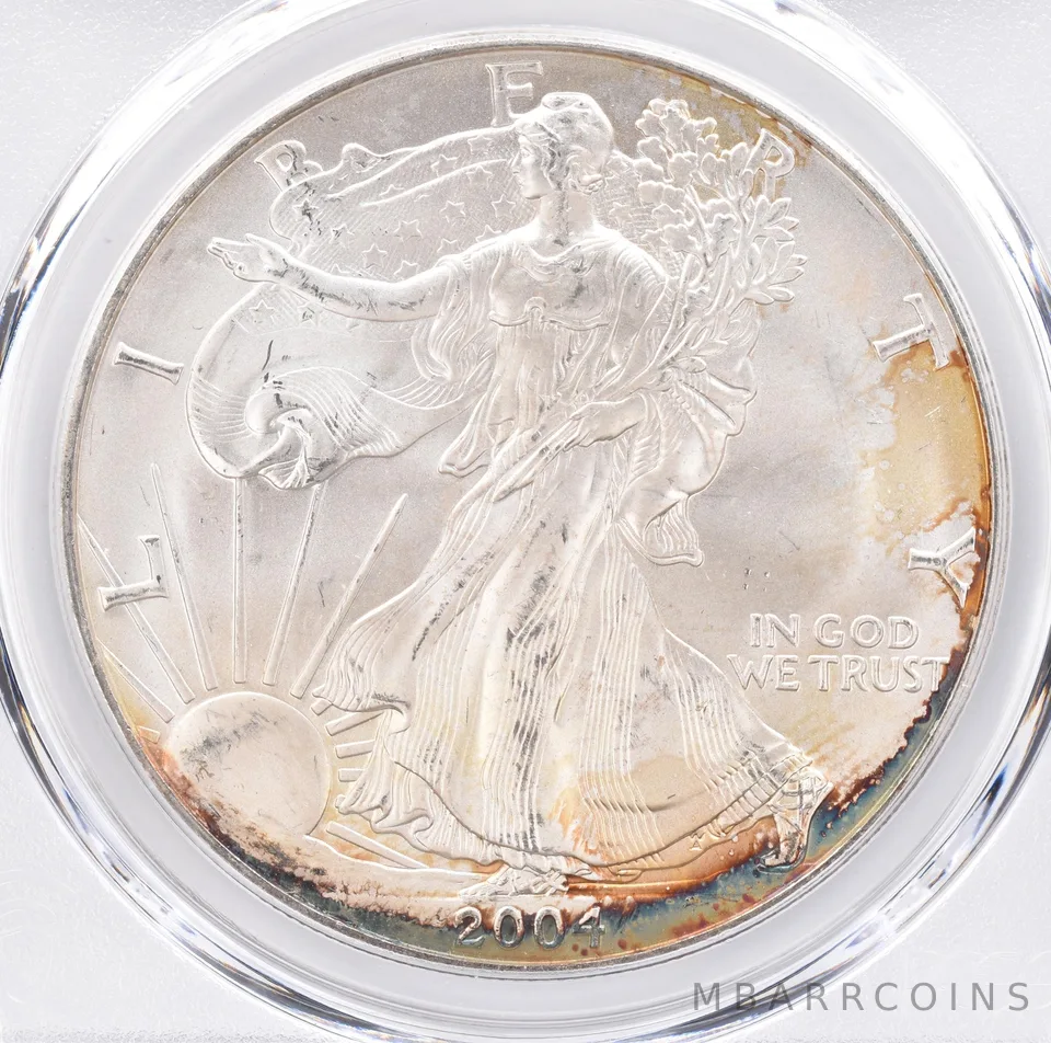2004 American Silver Eagle MS65 PCGS Beautiful Tone *1465