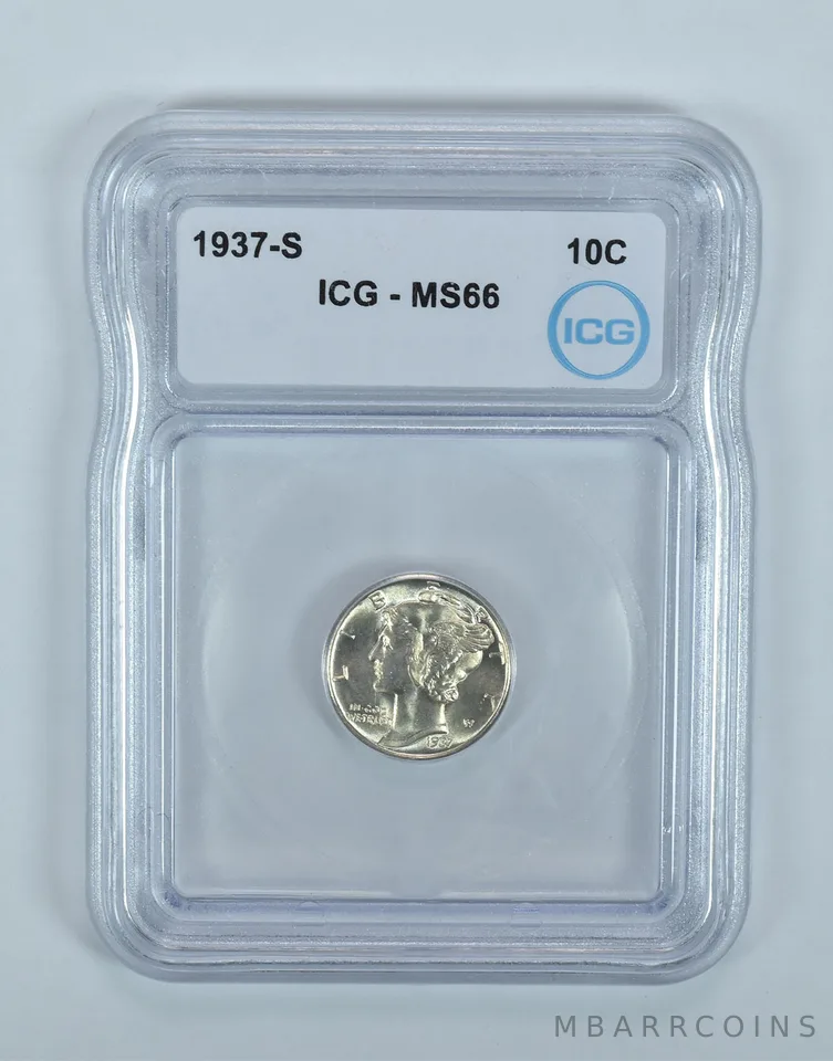 1937-S Mercury Dime MS66 ICG