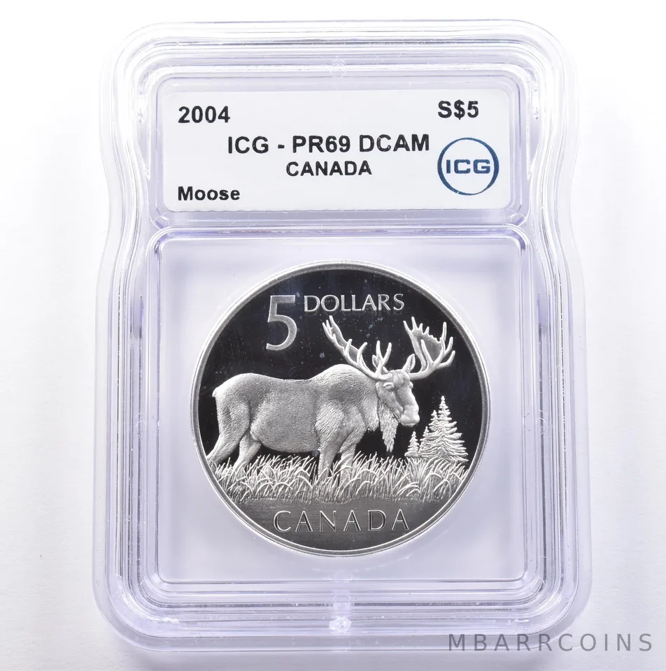 2004 Canada 5 Dollars Silver Moose PR69 DCAM ICG *9019