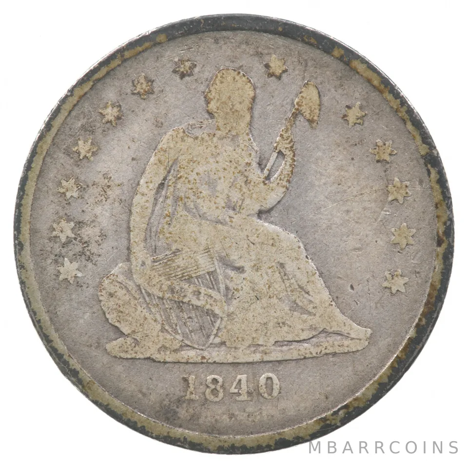 1840-O Seated Liberty Quarter a8888