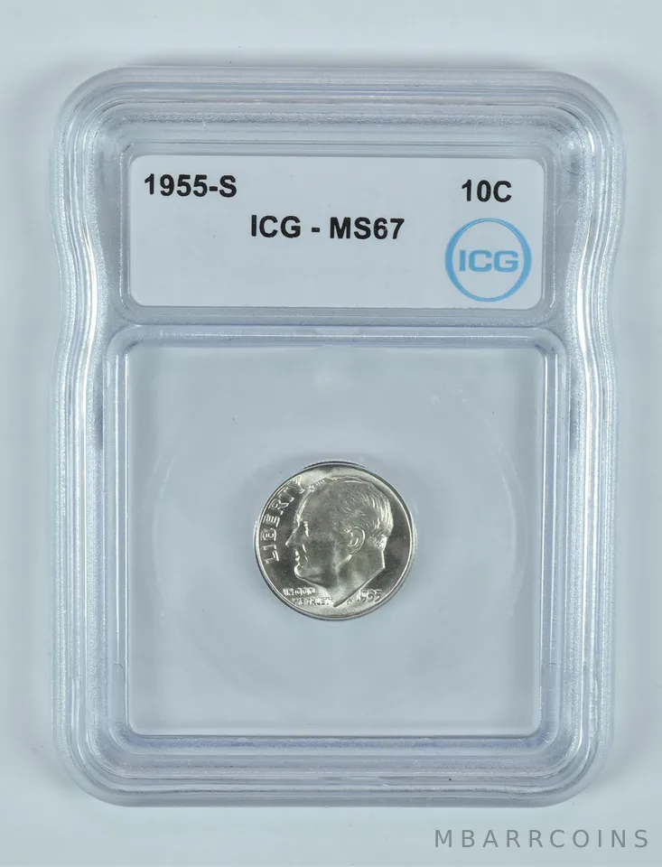 1955-S Roosevelt Dime MS67 ICG