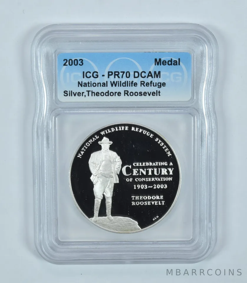 2003 National Wildlife Refuge Silver Medal Elk PR70 DCAM ICG