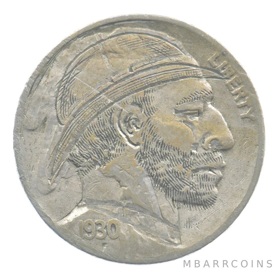 1930 Indian Head Buffalo Nickel Hobo Nickel *4809