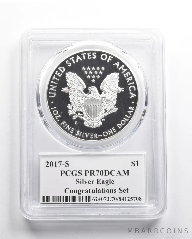 PR70 DCAM 2017-S American Silver Eagle Congratulations Set Premier PCGS *0769
