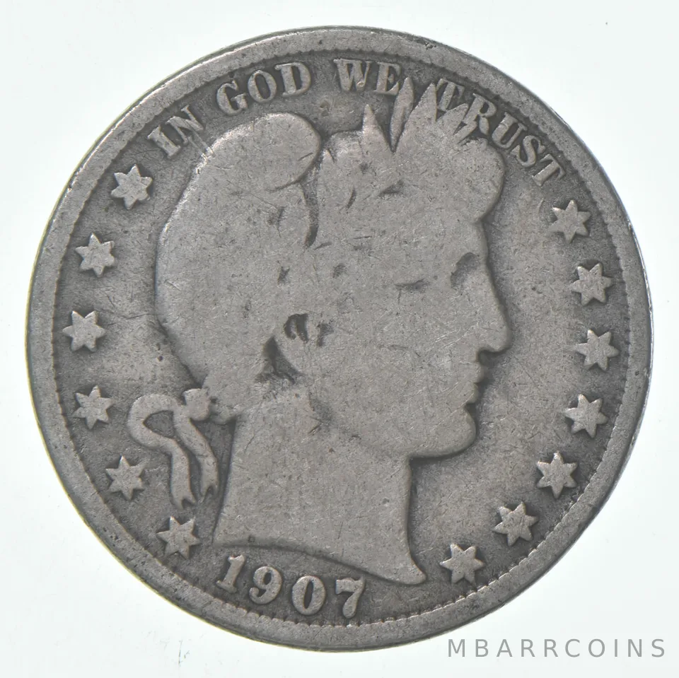 1907-O Barber Half Dollar Average Circ 90% Silver