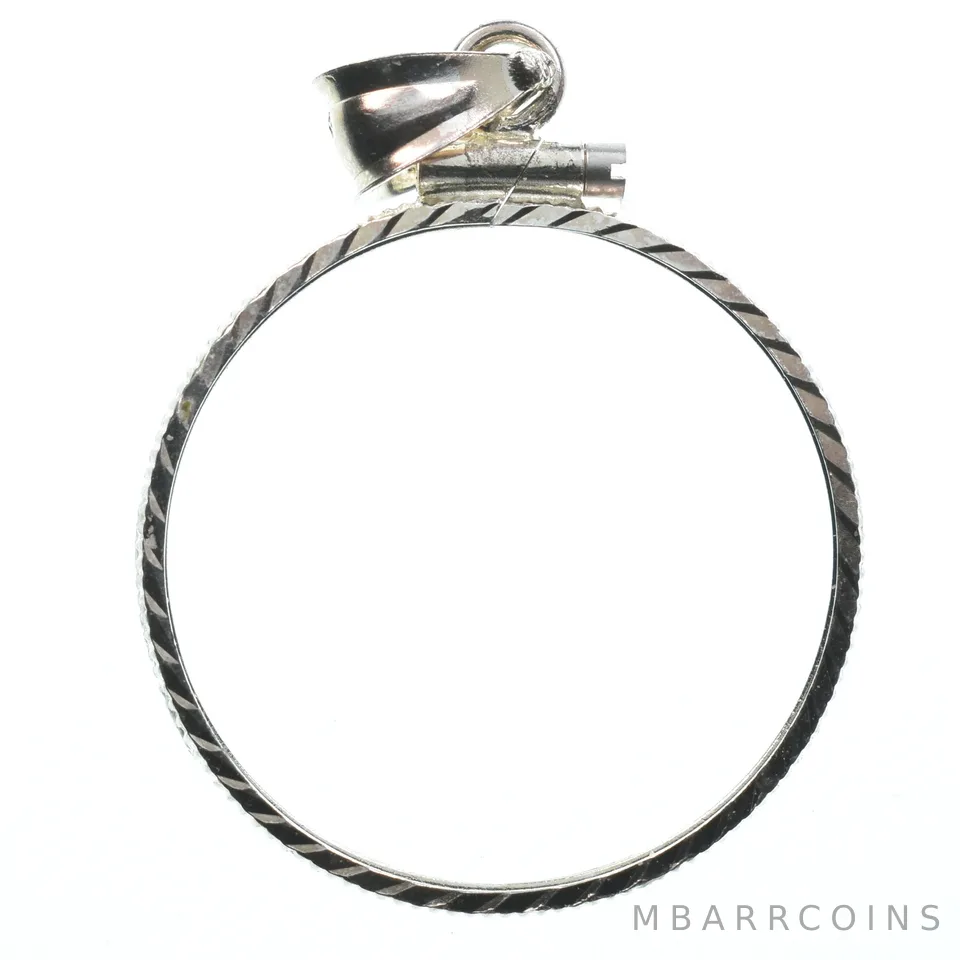 Sterling Silver 24.3 MM US Quarter Coin Bezel Pendant Frame Edge *2341
