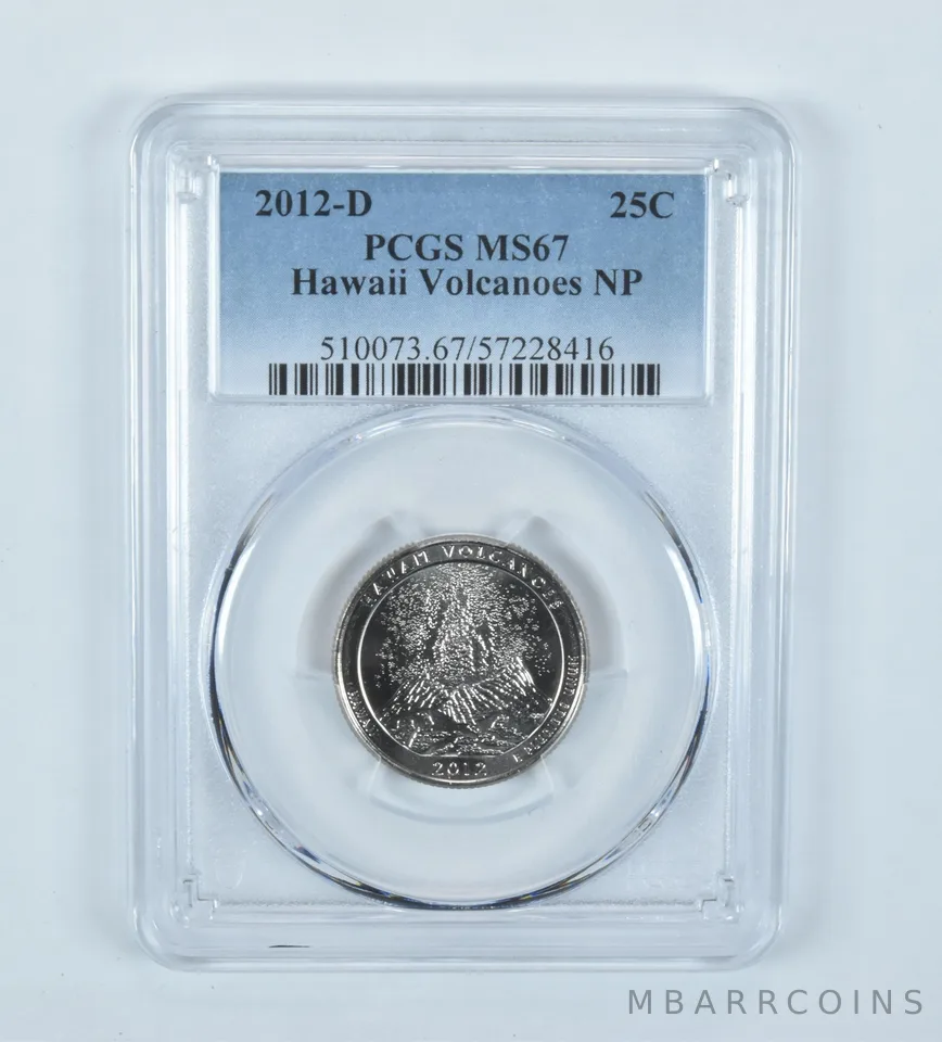 2012-D Washington Quarter ATB Hawaii Volcanoes MS67 PCGS