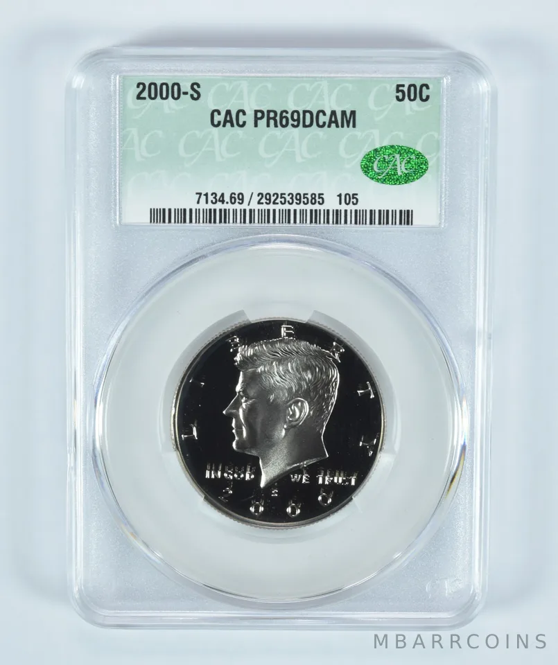 2000-S Kennedy Half Dollar PR69 DCAM CAC CACg