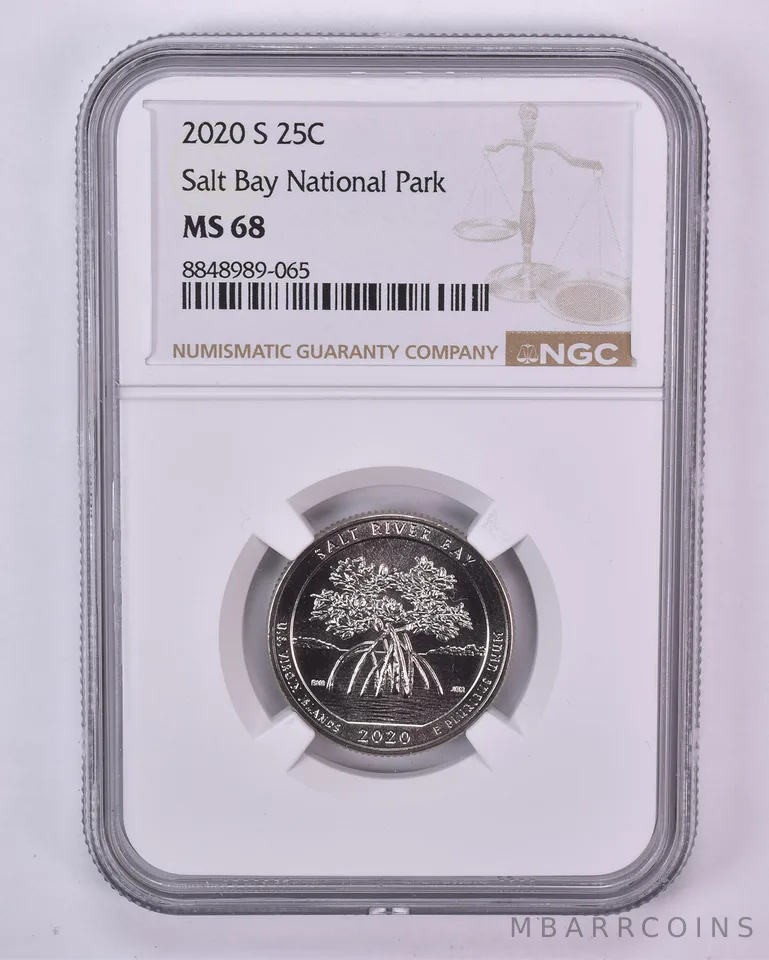 2020-S Washington Quarter ATB Salt Bay National Park MS68 NGC
