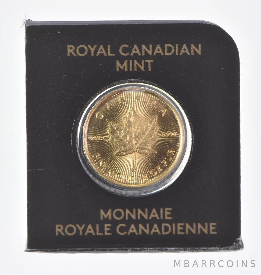 2023 1 Gram Gold Maple Leaf Coin In Maplegram Assay Card .9999 Fine Gold