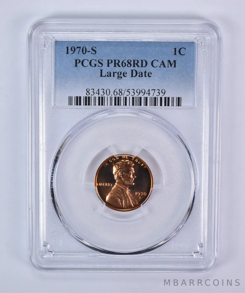1970-S Lincoln Memorial Cent Large Date PR68 RD CAM PCGS Blue Label