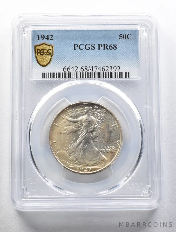 PR68 1942 Walking Liberty Half Dollar PCGS *5696