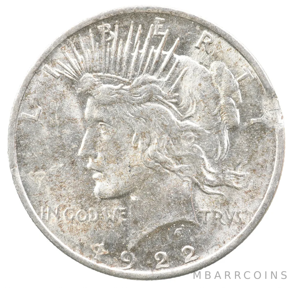1922 Peace Silver Dollar Clipped Planchet ERROR *6703
