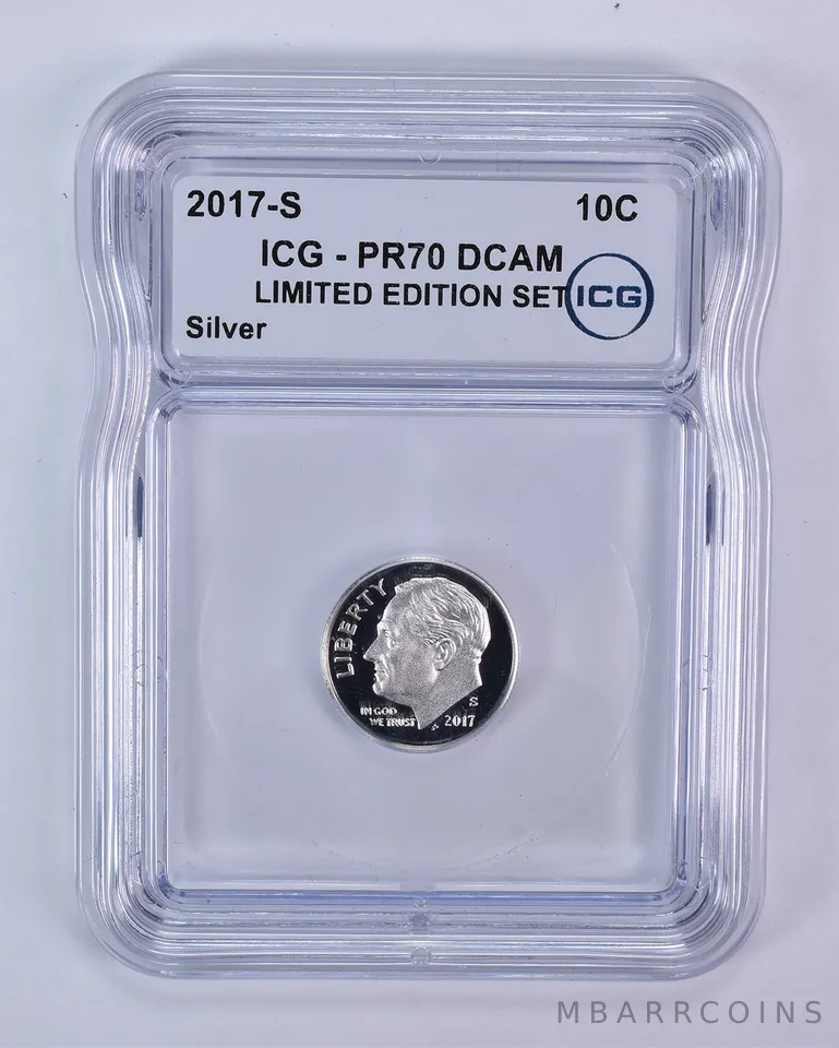 2017-S Roosevelt Dime Silver Limited Edition Set PR70 DCAM ICG