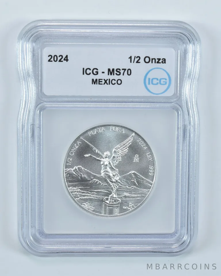 2024 Mo Mexico 1/2 Onza Silver Libertad MS70 ICG