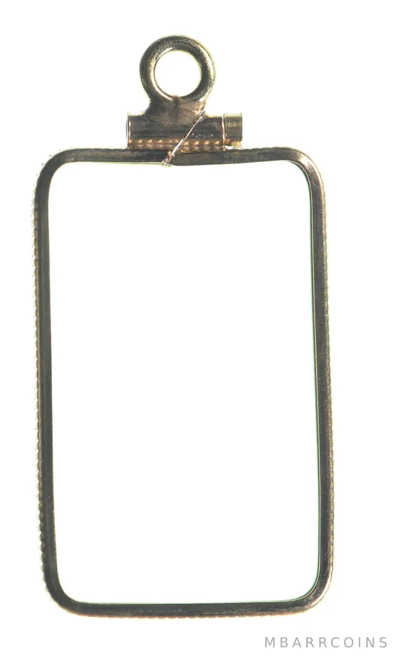 12K 25mm Gold Filled 10g Gold Bar Bezel Pendant Frame Edge *1477