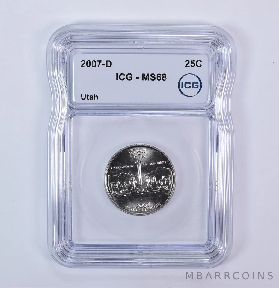 2007-D Washington State Quarter Utah MS68 ICG